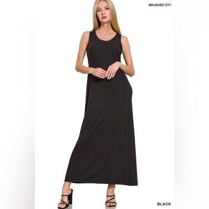 🆕 Zenana SLEEVELESS FLARED SCOOP NECK MAXI DRESS